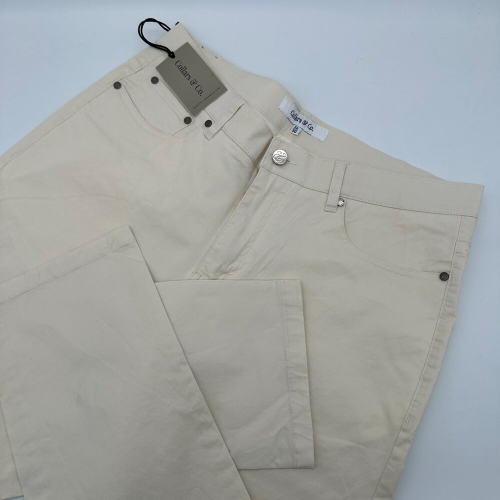 Collars & Co Men's CEO Tech Pull On Stretch Trouser Pants, Stone